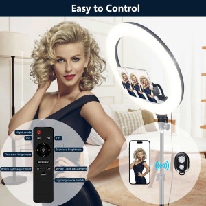 رینگ لایت بیوا مدل RL02 55W سایز 18 اینچ با سه پایه و 3 هولدر